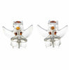 925 Sterling Silver & Baltic Amber Angel Studs Earrings - 8399