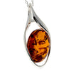 925 Sterling Silver & Baltic Amber Large Modern Pendant - GL2016