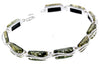 925 Sterling Silver & Genuine Baltic Amber Rectangular Modern Bracelet - GL508B