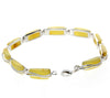 925 Sterling Silver & Genuine Baltic Amber Rectangular Modern Bracelet - GL508B