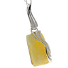 925 Sterling Silver & Genuine Baltic Amber Rectangular Modern Pendant - GL253B