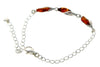 925 Sterling Silver & Baltic Amber Modern Adjustable Bracelet 20 cm - GL533