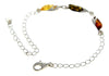 925 Sterling Silver & Baltic Amber Modern Adjustable Bracelet 20 cm - GL533