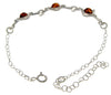 925 Sterling Silver & Baltic Amber Classic Adjustable Bracelet 21 cm - M553