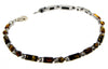 925 Sterling Silver & Baltic Amber Square Stones 19.5 cm Bracelet  - 3347