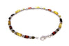 925 Sterling Silver & Baltic Amber Square Stones 19.5 cm Bracelet  - 3347