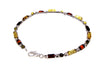 925 Sterling Silver & Baltic Amber Square Stones 19.5 cm Bracelet  - 3347