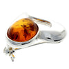 925 Sterling Silver & Baltic Amber Heart Brooch - GL816