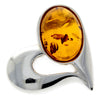 925 Sterling Silver & Baltic Amber Heart Brooch - GL816