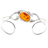 925 Sterling Silver & Baltic Amber Modern Adjustable Bangle - GL551