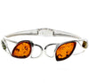 925 Sterling Silver & Baltic Amber Multi Stone Bangle - GL552