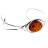 925 Sterling SIlver & Baltic Amber Classic Adjustable Bangle - GL553