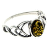 925 Sterling Silver & Baltic Amber Celtic Ring - 7482