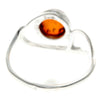 925 Sterling Silver & Baltic Amber Modern Designer Ring - 7537