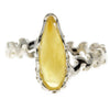 925 Sterling Silver & Baltic Amber Modern Designer Ring - G401