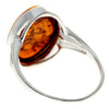 925 Sterling Silver & Genuine Baltic Amber Classic Designer Ring - 7504