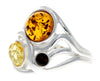 925 Sterling Silver & Baltic Amber Modern Designer Ring - GL486