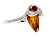 925 Sterling Silver & Baltic Amber Modern Designer Ring - GL717