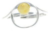 925 Sterling Silver & Baltic Amber Modern Designer Ring - GL718