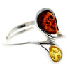 925 Sterling Silver & Baltic Amber Modern Designer Ring - GL729A