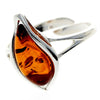 925 Sterling Silver & Baltic Amber Modern Designer Ring - GL730A