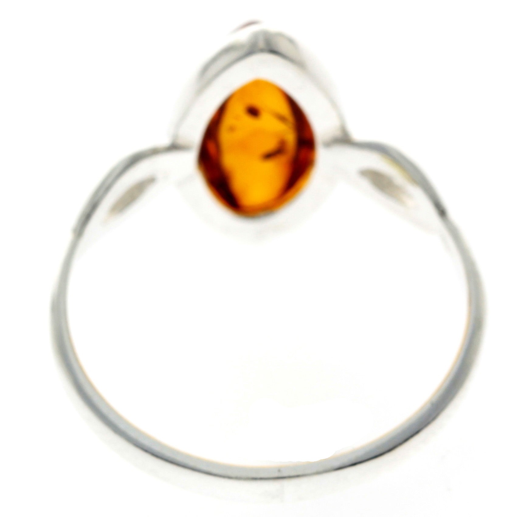 925 Sterling Silver & Baltic Amber Classic Designer Ring - GL444