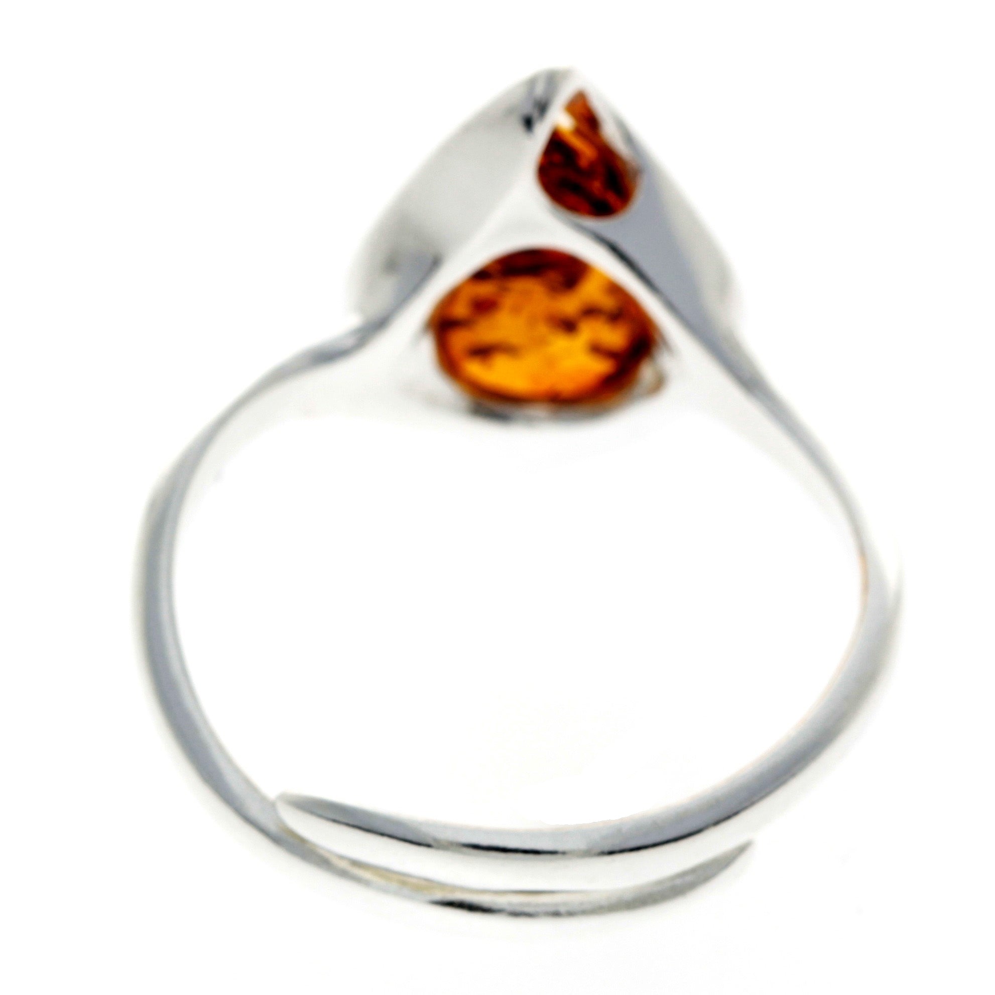 925 Sterling Silver & Baltic Amber Classic Designer Ring - GL735A