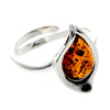 925 Sterling Silver & Baltic Amber Classic Designer Ring - GL735A