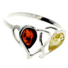 925 Sterling Silver & Baltic Amber Modern Designer Ring - GL713