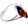 925 Sterling Silver & Baltic Amber Modern Designer Ring - GL410