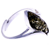 925 Sterling Silver & Baltic Amber Modern Designer Ring - GL410