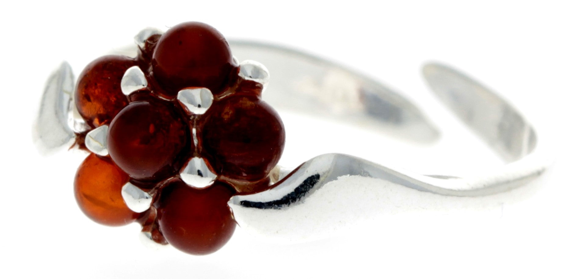 925 Sterling Silver & Baltic Amber Modern Designer Ring - GL715