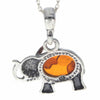 925 Sterling Silver & Baltic Amber Elephant Pendant - 1904A