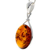 925 Sterling Silver & Baltic Amber Large Classic Pendant - 1803