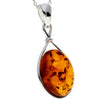 925 Sterling Silver & Baltic Amber Large Classic Pendant - 1803