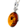 925 Sterling Silver & Baltic Amber Classic Large Pendant - 1522