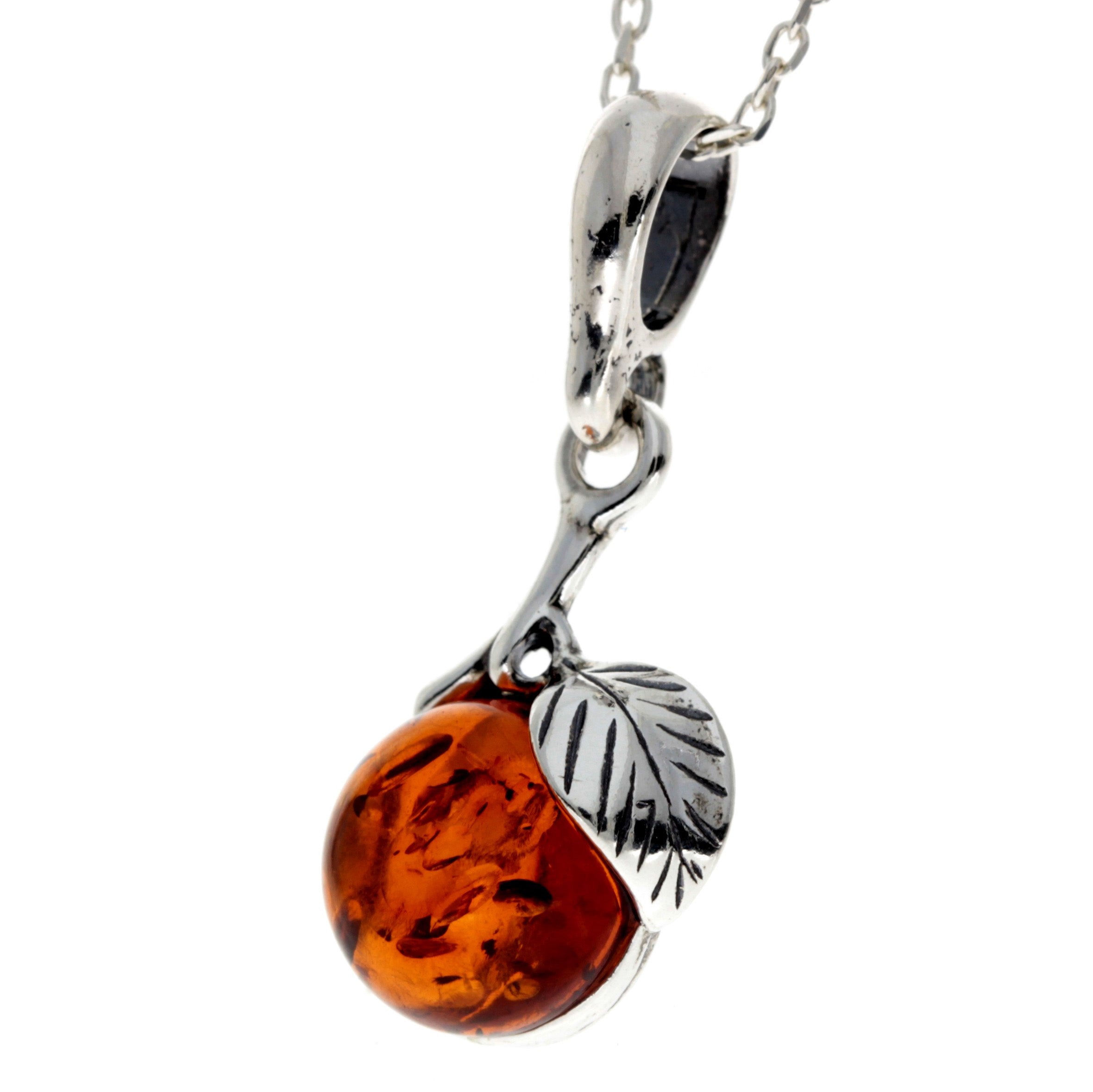 925 Sterling Silver & Baltic Amber Classic Designer Pendant - 1671