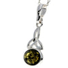 925 Sterling Silver & Baltic Amber Celtic Pendant - 1833