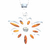 925 Sterling Silver & Baltic Amber Modern Designer Flower Pendant - 318C