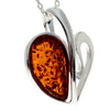 925 Sterling Silver & Baltic Amber Modern Heart Pendant - GL2015