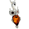 925 Sterling Silver & Baltic Amber Modern Owl Pendant - GL2023