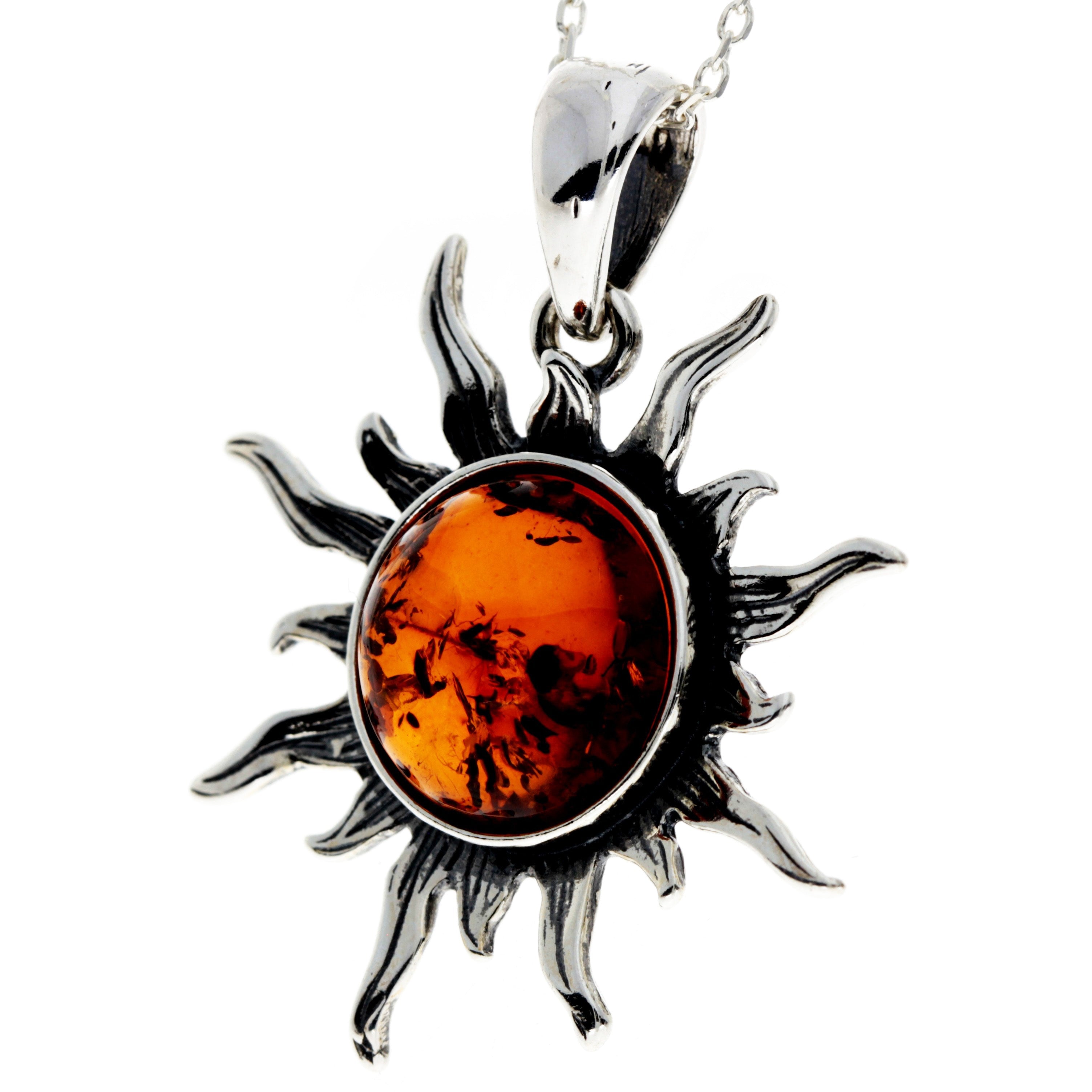 925 Sterling Silver & Baltic Amber Classic Star Pendant - 1505