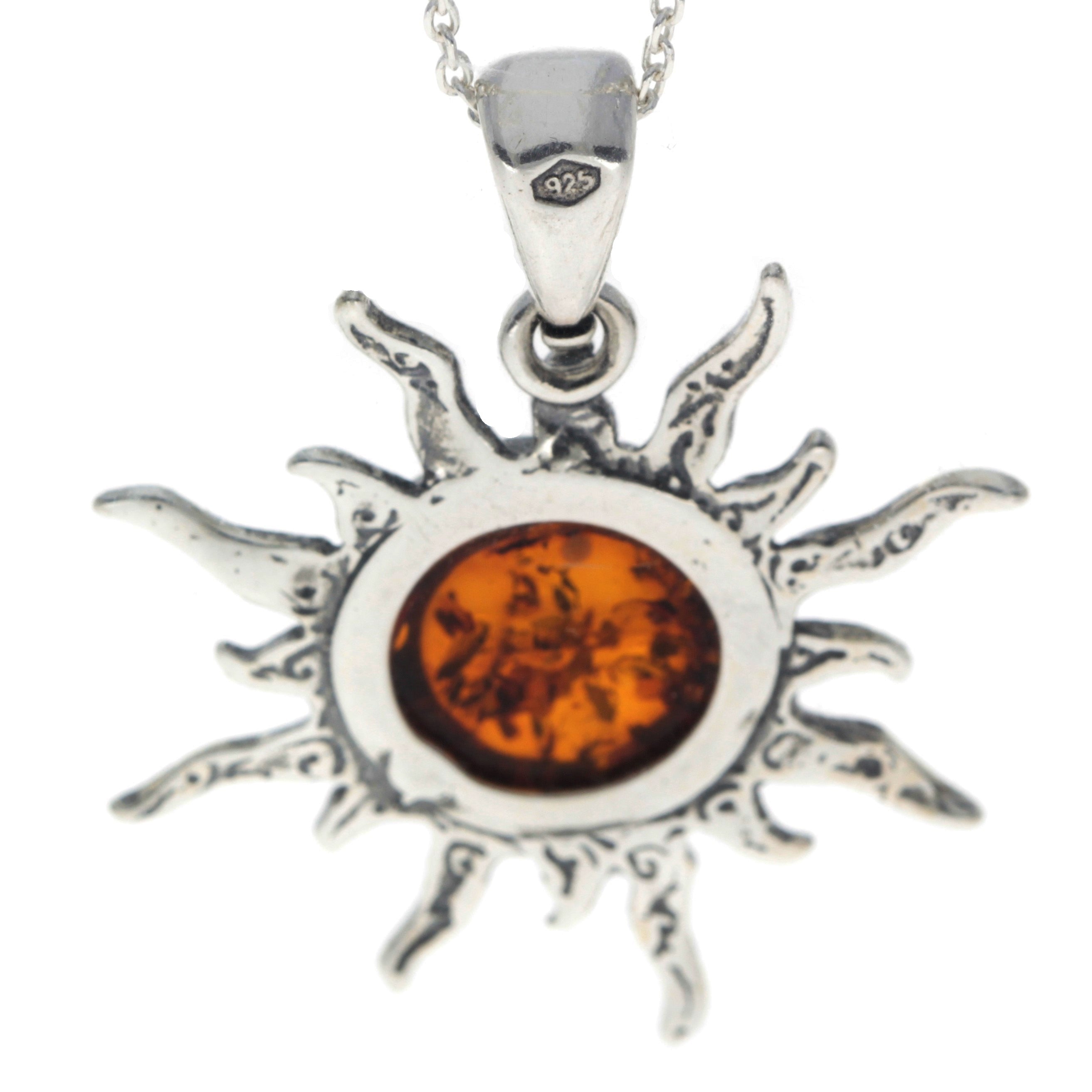 925 Sterling Silver & Baltic Amber Classic Star Pendant - 1505