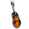 925 Sterling Silver & Baltic Amber Classic Designer Pendant - 1940