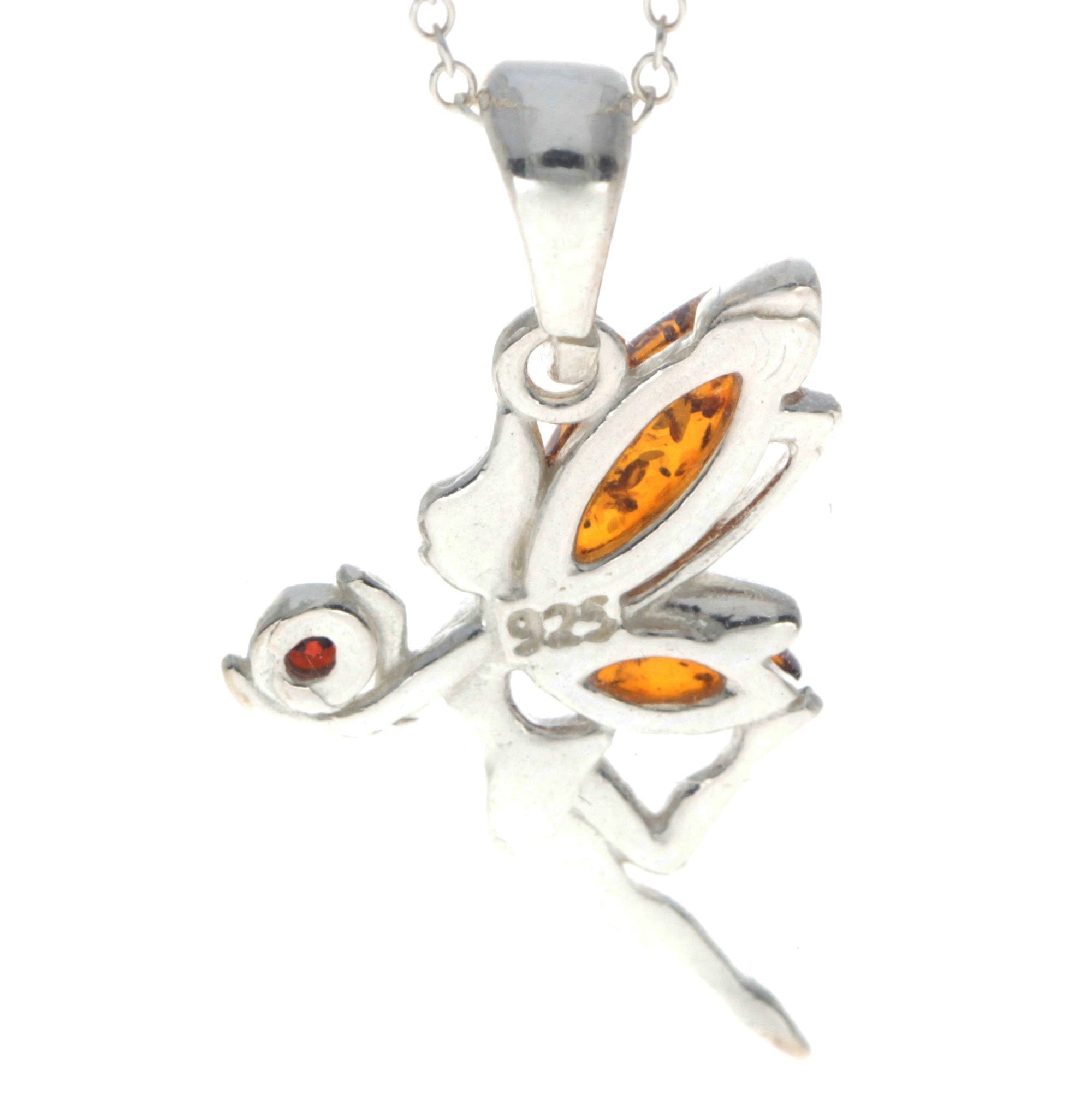 925 Sterling Silver & Baltic Amber Modern Fairytale Pendant - GL2024