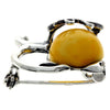 925 Sterling Silver & Baltic Amber Cat Brooch - 4174