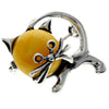 925 Sterling Silver & Baltic Amber Cat Brooch - 4174