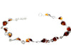 925 Sterling Silver & Baltic Amber Modern Link Bracelet - GL554