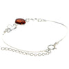 925 Sterling Silver & Baltic Amber Adjustable Bracelet with Silver Hearts - M559