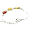 925 Sterling Silver & Baltic Amber Classic Adjustable Bracelet 20 cm - M554